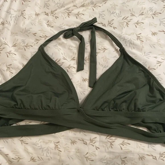 Kona Sol Olive Faux Wrap Bikini Set SZ XL - Picture 6 of 10